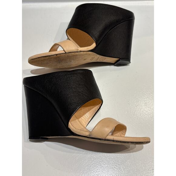 DEE KELLER Willow Leather Neutral Black Slip On Wedge 39 8.5US - Picture 2 of 8